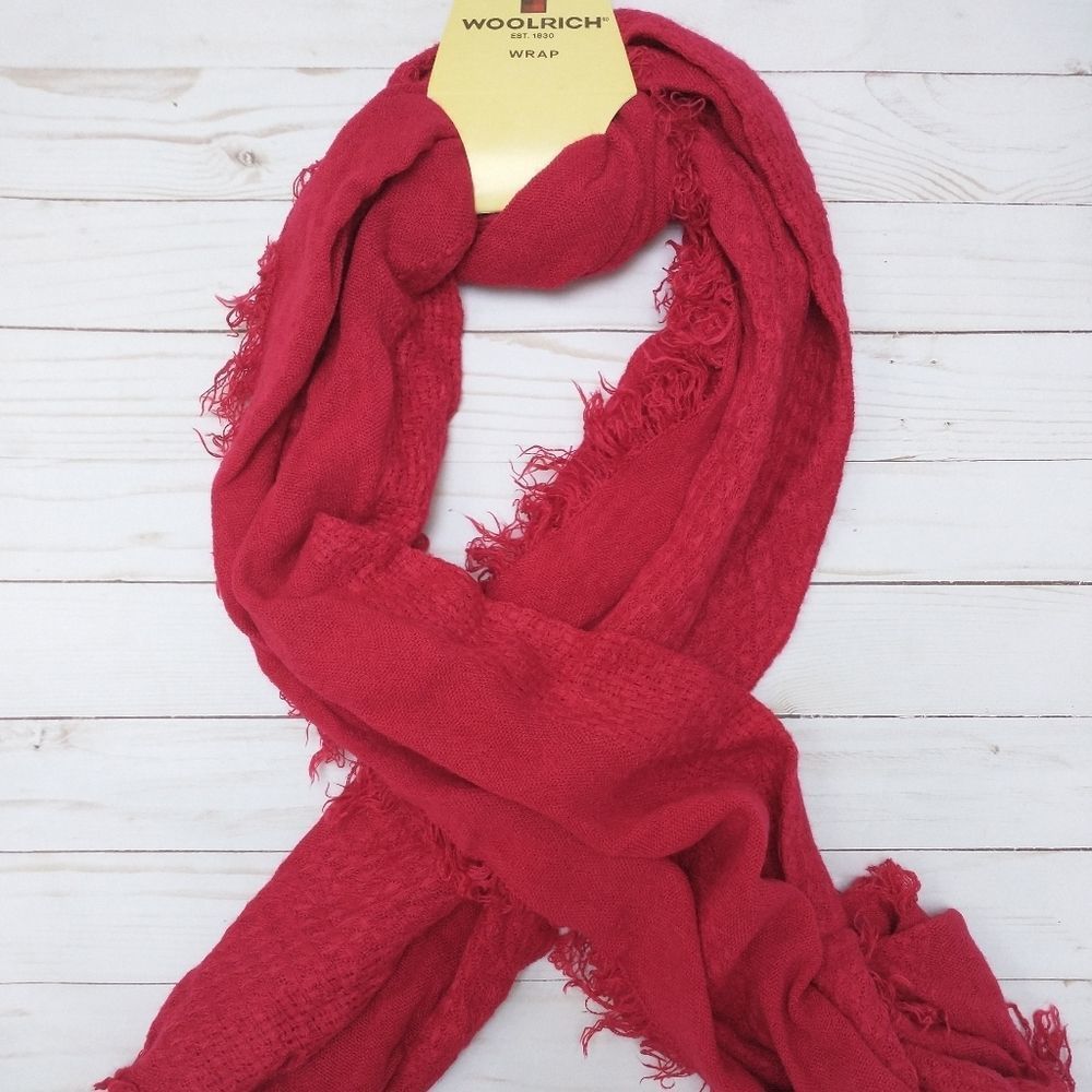 NWT Woolrich Basket Weave Red Wrap